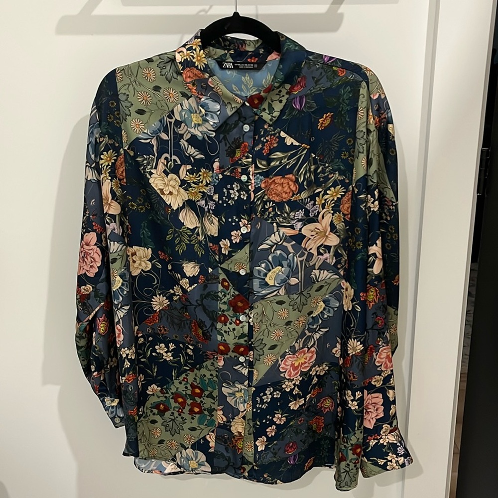 Zara Floral Patchwork Blouse - Multicolor